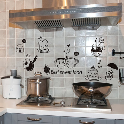 Kitchen Wall Stickers Coffee Sweet Food DIY Wall Art Decal Decoration