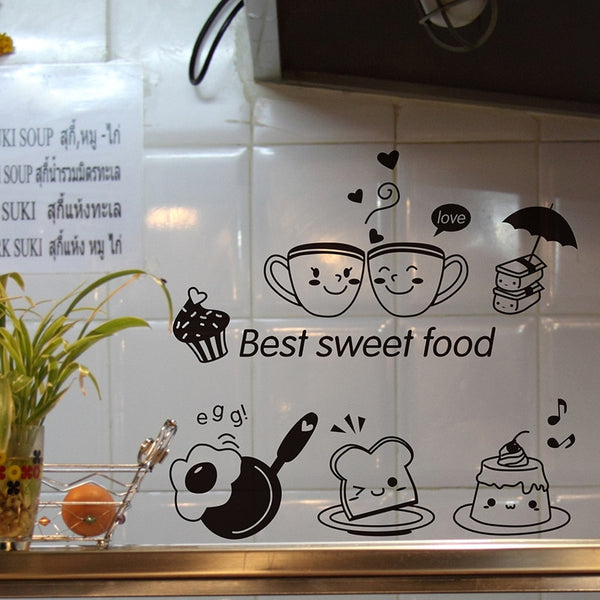 Kitchen Wall Stickers Coffee Sweet Food DIY Wall Art Decal Decoration