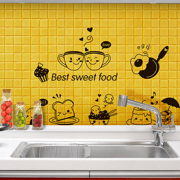 Kitchen Wall Stickers Coffee Sweet Food DIY Wall Art Decal Decoration